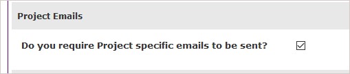 project specific emails checkbox